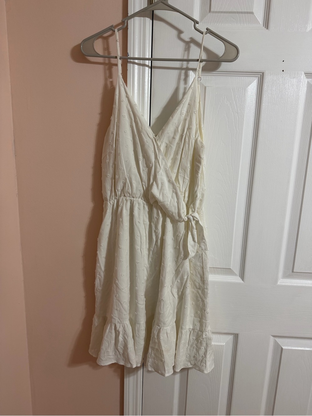 Gilli Swiss Dot Wrap Sundress with Ruffle Hem